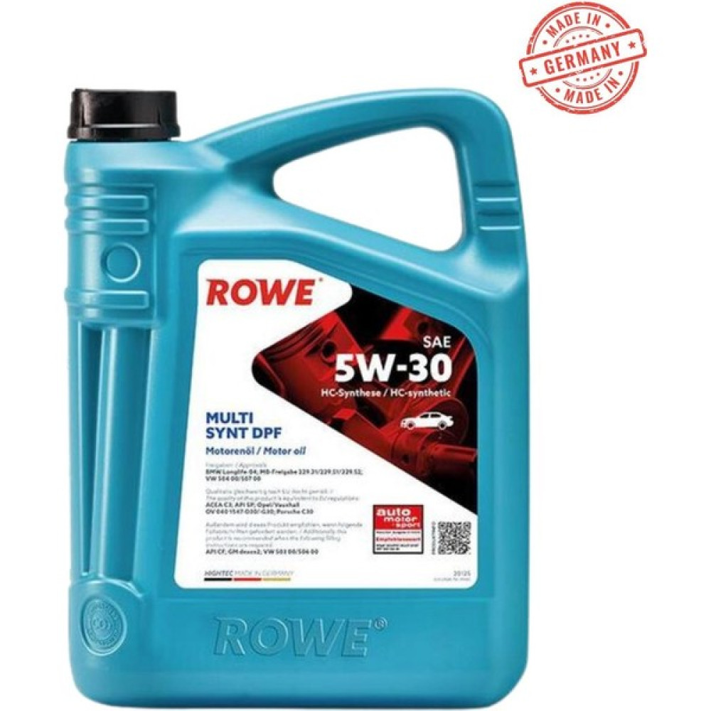 Rowe Hightec Multi Synt Dpf Sae 5W-30 5 Litre Motor Yağı ( Üretim Yılı: 2023 ) Motor Yağı Fiyatı