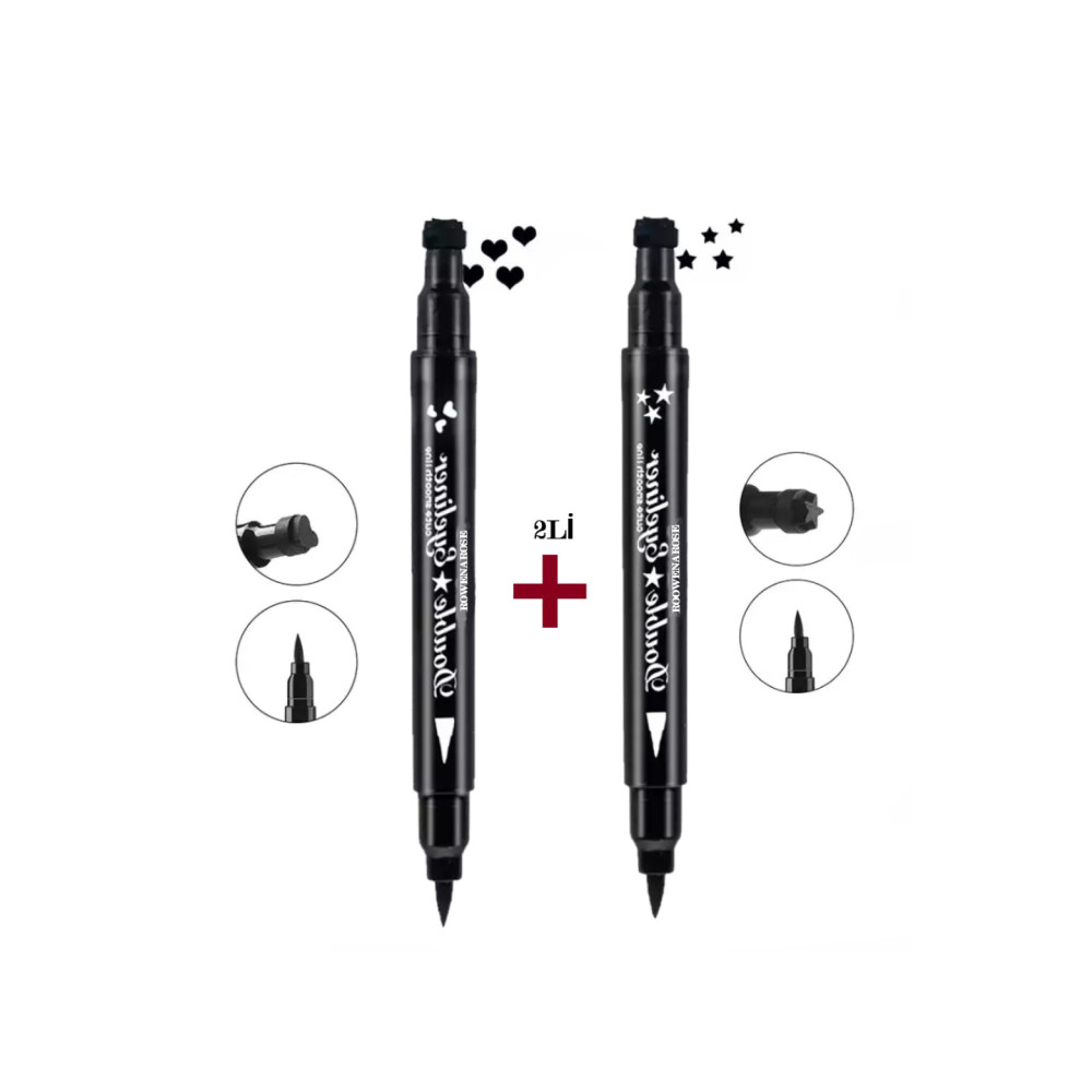 ROWENAROSE 2li Çift Taraflı Yıldız Ve Kalp Desenli Kalem Eyeliner Seti Eyeliner Fiyatı