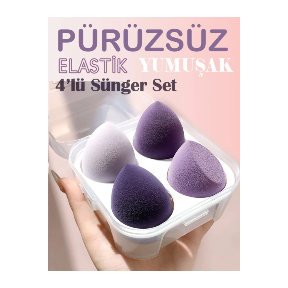 ROWENAROSE 4lü Kutulu Armut Sünger Seti Makyaj Fırça ve Aksesuarları Fiyatı