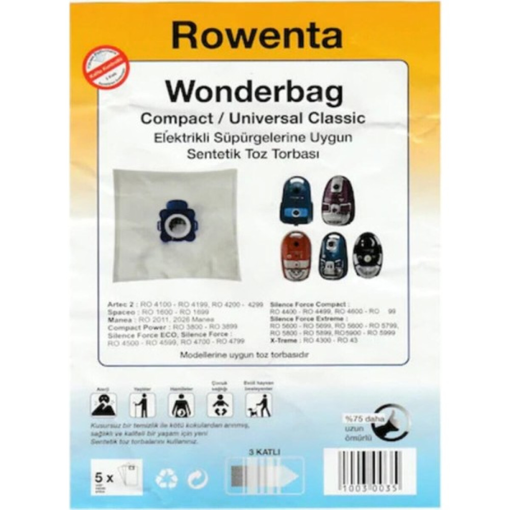 Rowenta Wonderbag Sentetik Elektrikli Süpürge Aksesuarları Fiyatı