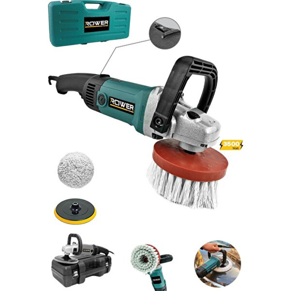 Rower Rowermax RWRX-3002 3500 Watt Devir Ayarlı Koltuk Fırçalama ve Pasta Cila Makinası Cila / Polisaj Makinesi Fiyatı