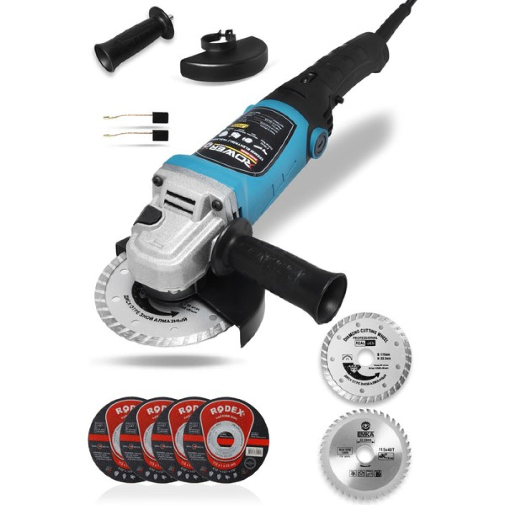 Rowermax Alman 3500 Watt Professional Sjs Çift Metal Şanzuman Avuç Içi Taşlama Makinesi Spiral Taşlama Makinası - 125 mm Taşlama Makinesi Fiyatı
