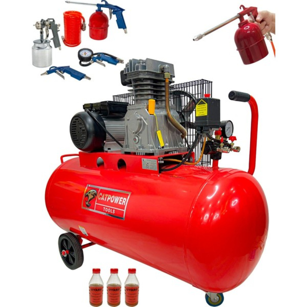 Rowermax Catpower 200 Litre 4 Hp Bakır Sargı 8-12 Bar Yağlı Pistonlu Kompresör Havalı Set Hava Kompresörü Fiyatı