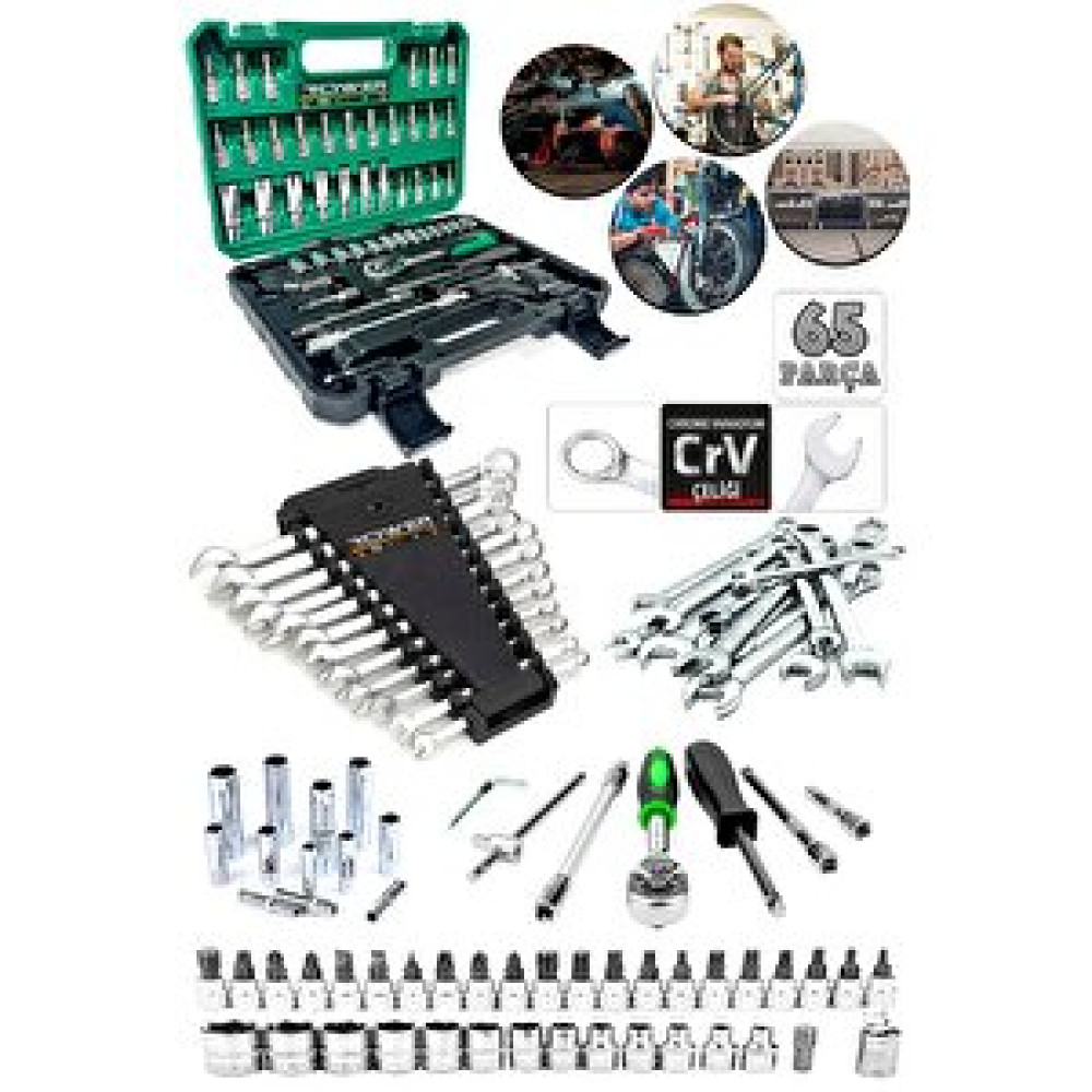 Rowermax Germany Cr-v 65 Parça 53 Lokma Takımı Otomatik Cırcırlı 1/4" 12 Parça Kombine Açık Ağız-yıldız Anahtar Takım Lokma Takımı Fiyatı
