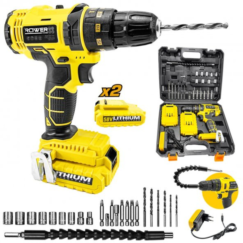 Rowermax Rwrx-3069 Cift Li-İon Bataryali Xt-Rail Metal Sanziman Darbeli Matkap 27 Parcali Vidalama Matkaplar Fiyatı