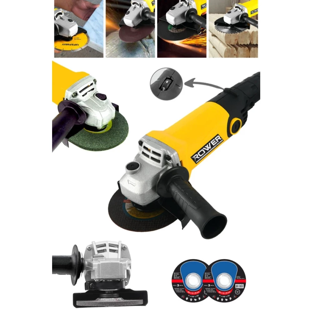 Rowermax Rwrx-3803S 3500W Devir Ayarli Spiral Taslama Makinasi Avuc Ici Taslama 125 Mm 2 Adet Diskli Taşlama Makinesi Fiyatı