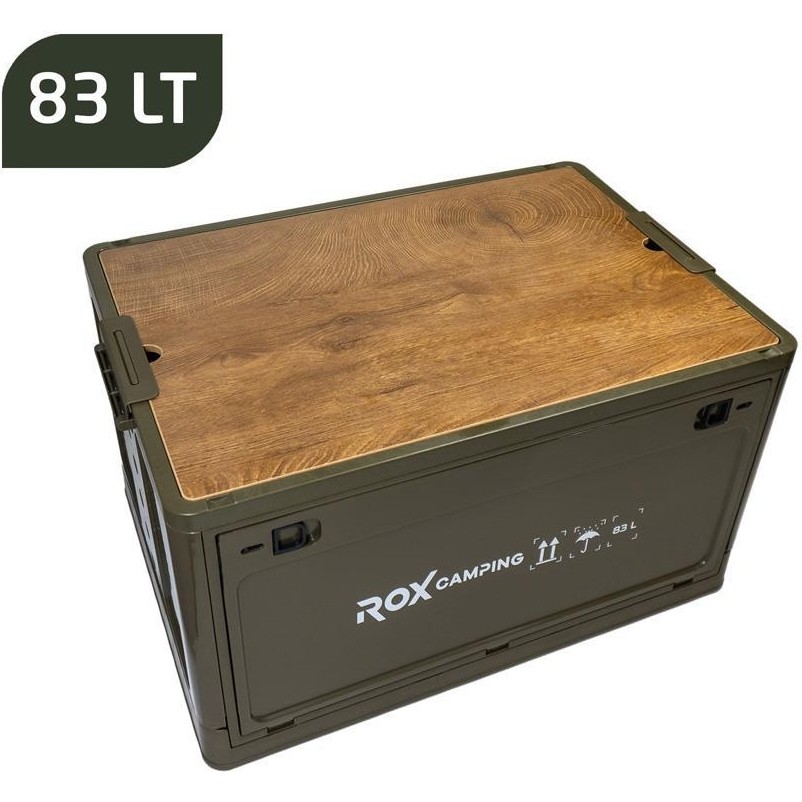 Rox Camping 0305 Katlanır Kamp Kutusu 83 Litre Yeşil PP Plastik ve Ahşap Malzeme ile Dayanıklı Diğer Fiyatı