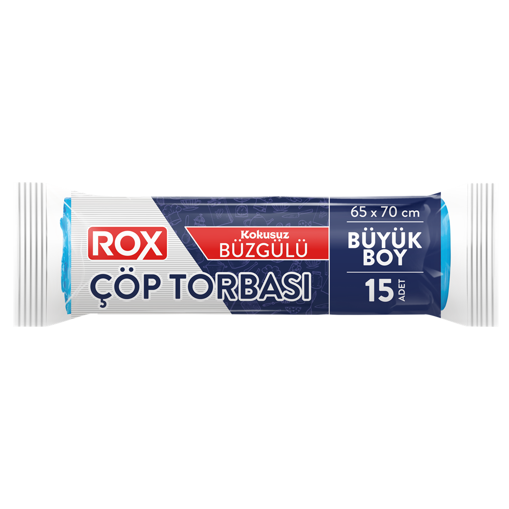 Rox Çöp Torbası Büzgülü Büyük Boy 65 x 70 cm 15'li Çöp Poşetleri Fiyatı