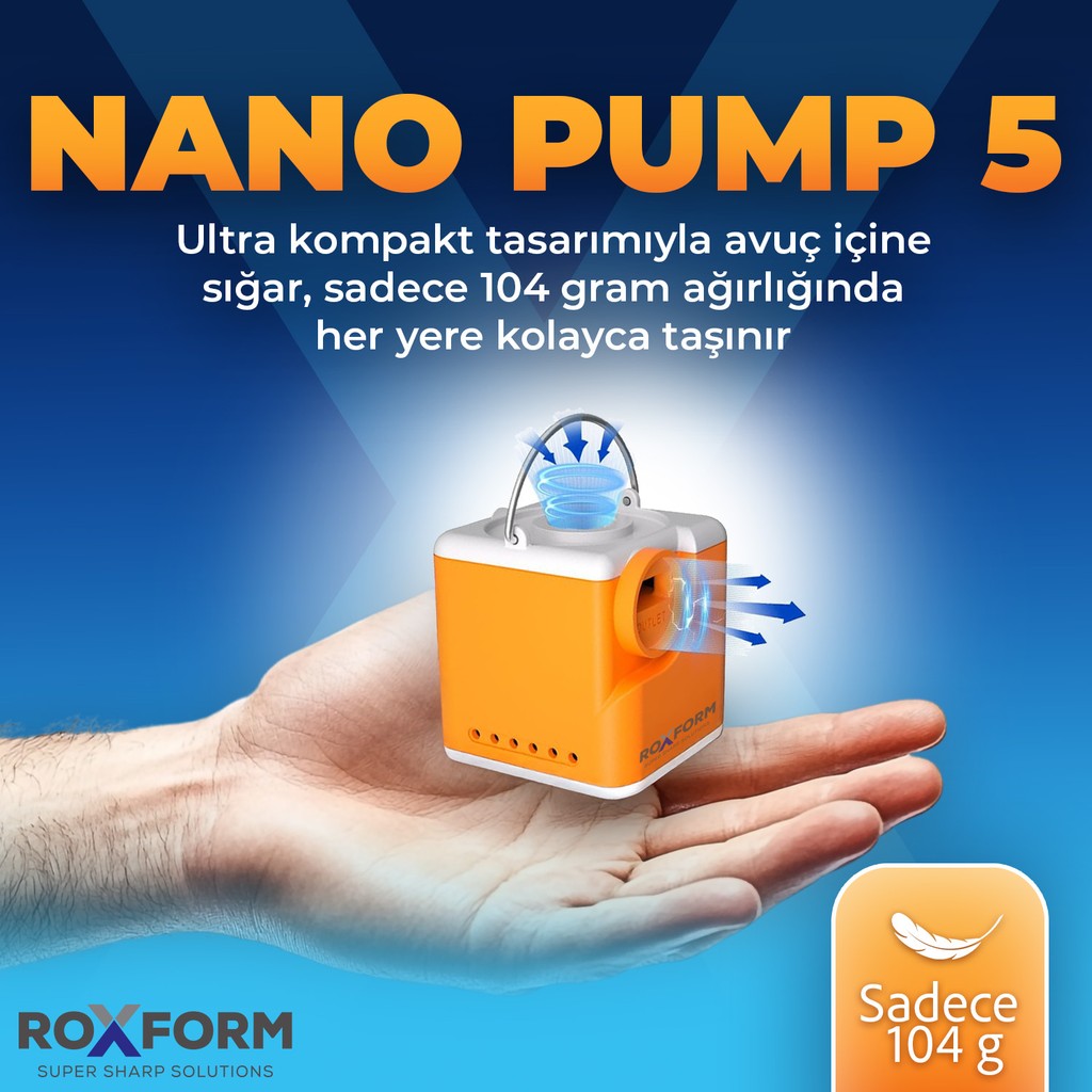 Roxform Nano Pump 5 Aydınlatmalı Taşınabilir Mini Hava Pompası Diğer Fiyatı