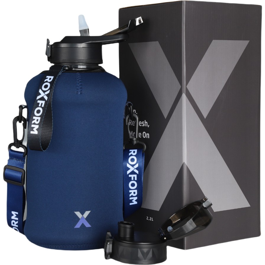 Roxform Suluk Matara 2200 Ml, Premium Pp Malzeme, Sağlıklı Bpa & Bps Içermez, Kılıflı, Çift Kapaklı, Koku Yapmaz, Sızdırmaz ve Dayanıklı, Lacivert ... Diğer Fiyatı