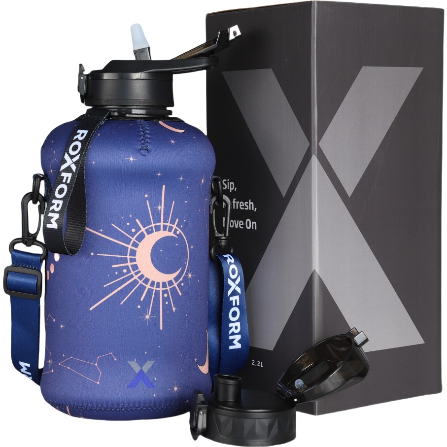 Roxform Suluk Matara 2200 Ml, Premium Pp Malzeme, Sağlıklı Bpa & Bps Içermez, Kılıflı, Çift Kapaklı, Koku Yapmaz, Sızdırmaz ve Dayanıklı, Lacivert ... Diğer Fiyatı