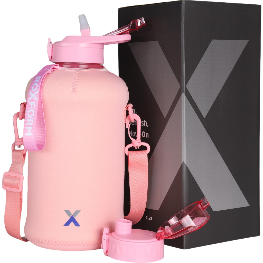 Roxform Suluk Matara 2200 Ml, Premium Pp Malzeme, Sağlıklı Bpa & Bps Içermez, Kılıflı, Çift Kapaklı, Koku Yapmaz, Sızdırmaz ve Dayanıklı, Pembe Kıl... Diğer Fiyatı