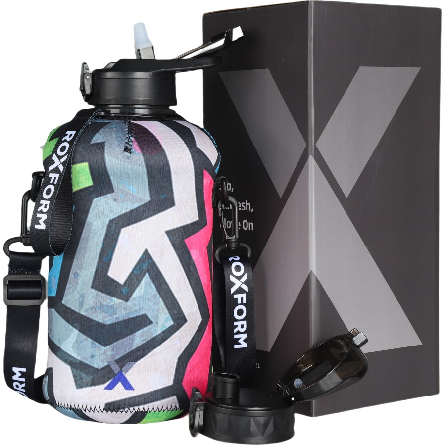 Roxform Suluk Matara 2200 Ml, Premium Pp Malzeme, Sağlıklı Bpa & Bps Içermez, Kılıflı, Çift Kapaklı, Koku Yapmaz, Sızdırmaz ve Dayanıklı, Renkli Gr... Diğer Fiyatı