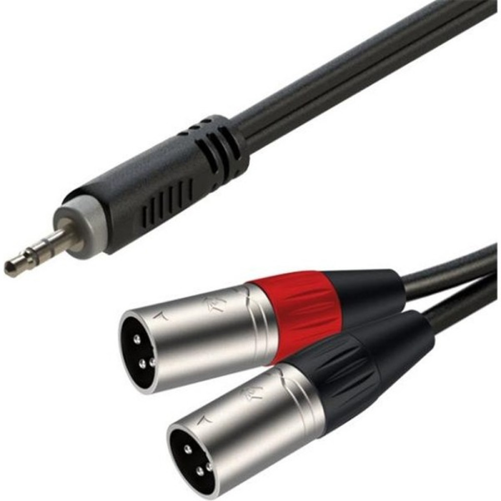 Roxtone RX-K13603 3 Metre 3.5 mm Stereo Pc-Çift Xlr Erkek Hazır Kablo Stüdyo ve Sahne Ekipmanları Fiyatı
