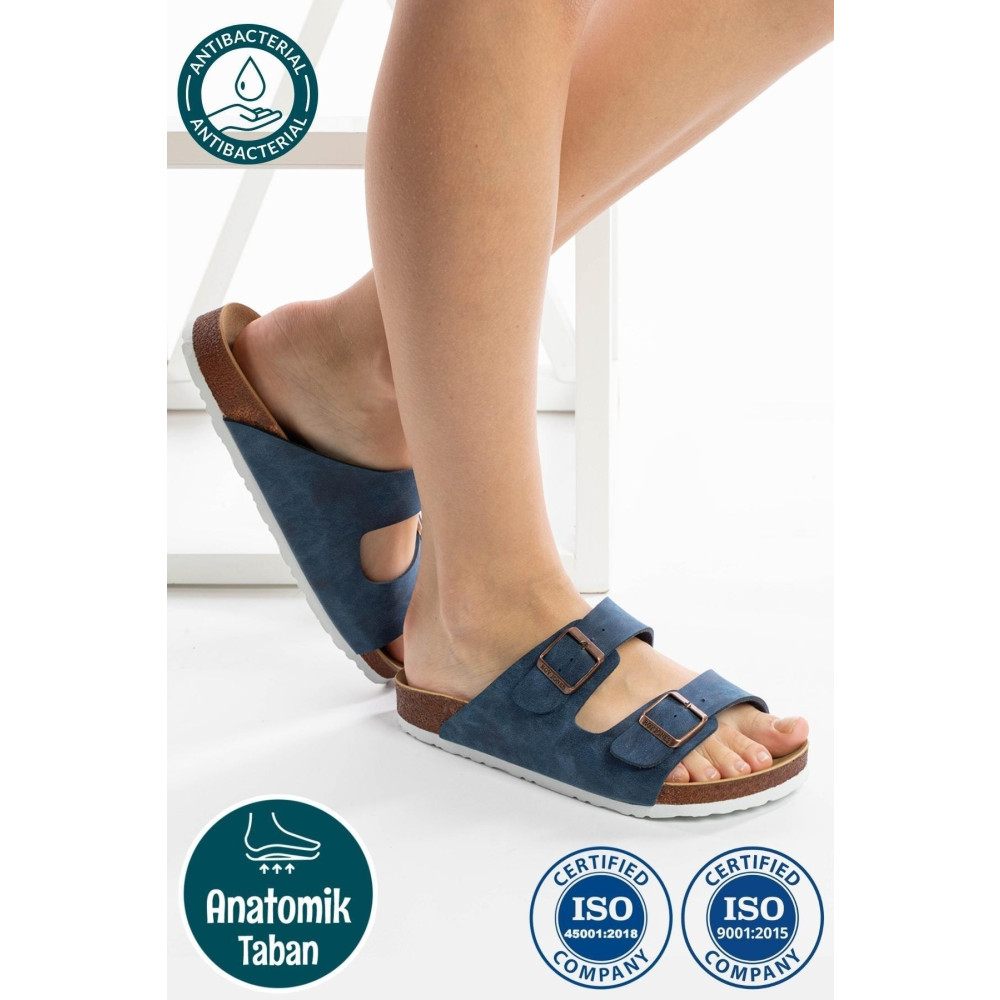 Roy Jones Unisex Ortopedik Tabanlı Konfor Modeli Terlik Çift Bantlı Tokalı Günlük Rahat Dışarı Ev Içi Terliği 41 Beden Unisex Sandalet Fiyatı