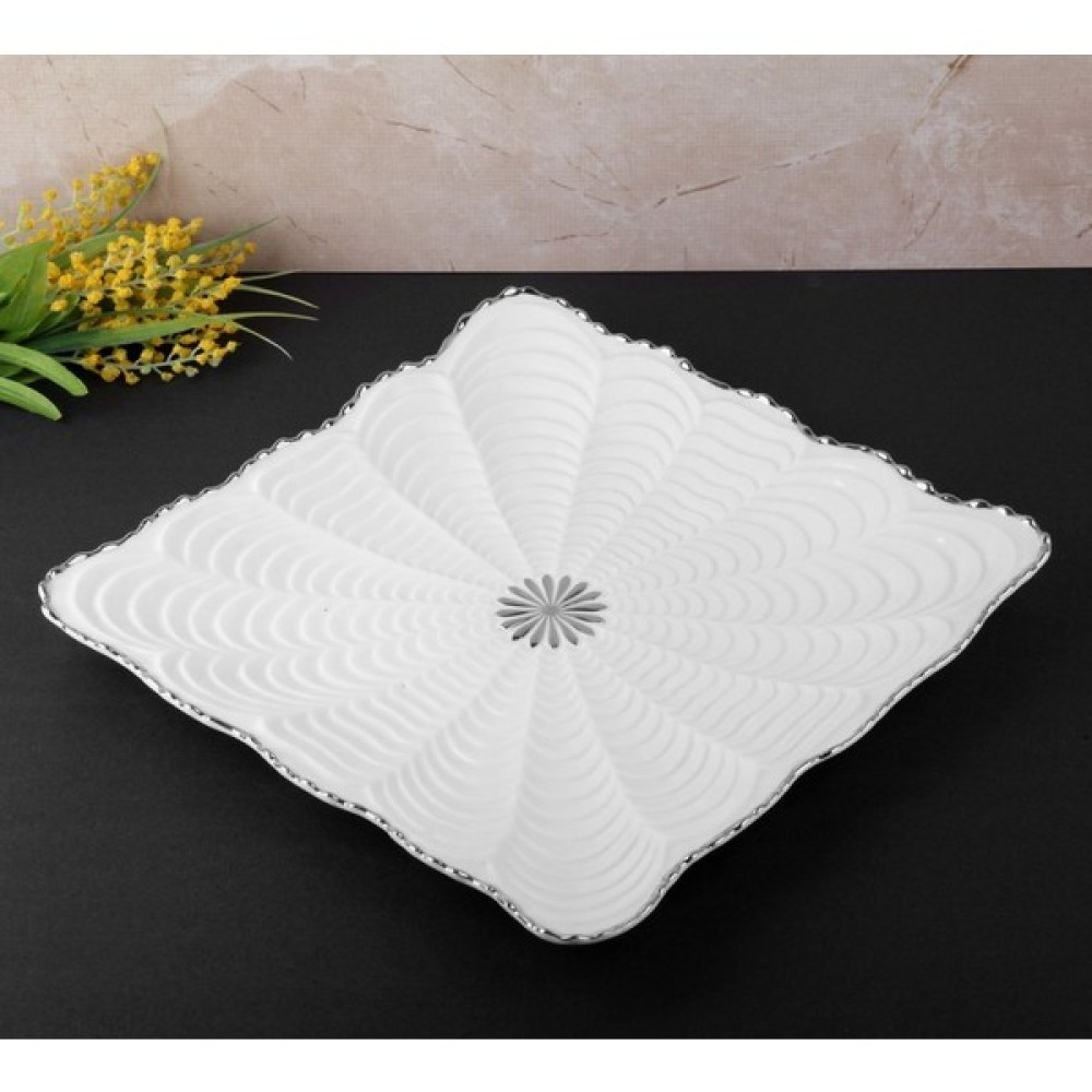 Roy King Shell Porselen 30 cm Kare Servis Tabak Gold Mutfak Gereçleri Fiyatı