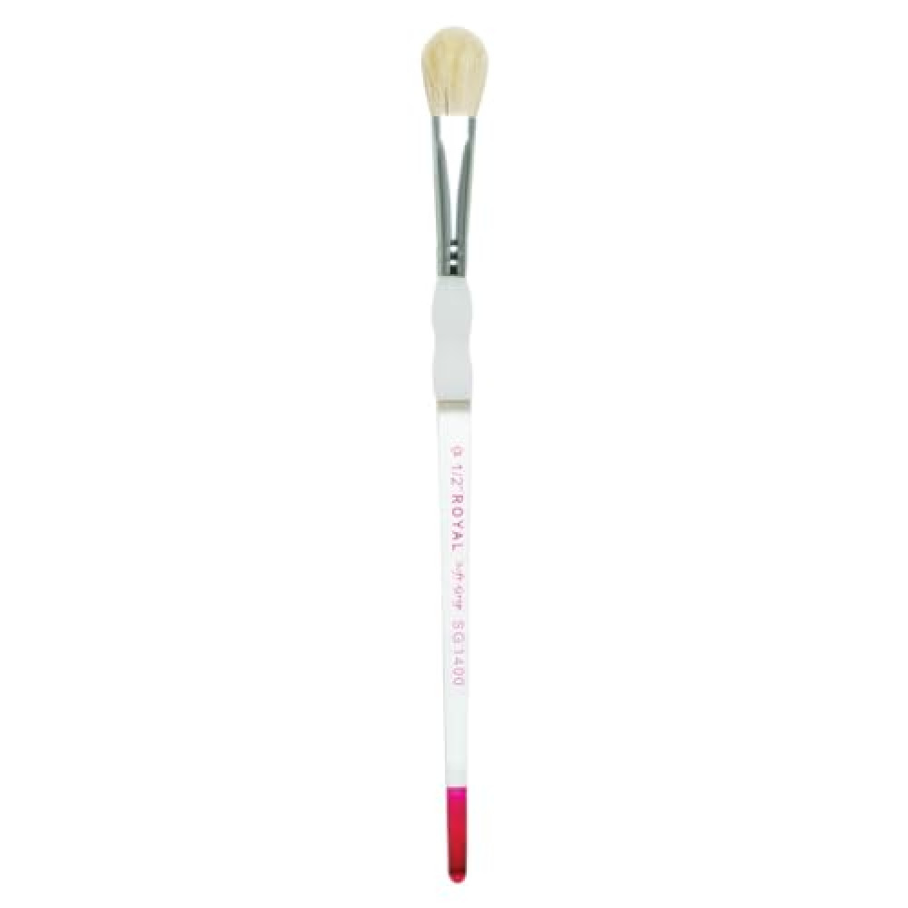 Royal Brush SG1400-3/4IN. Royal & Langnickel Soft-Grip White Blending Mop Paintbrush, Natural Hair, 3/4 inch, 3/4" Width