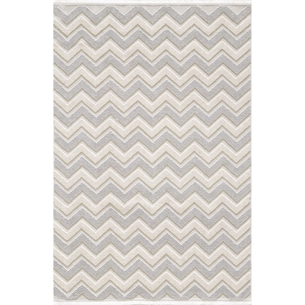 Royal Halı Deco Loopy LQ00B Yumuşak Dokulu Örgü Dokuma Modern Makine Dokuması Iskandinav Halı - 200 x 290 cm - Krem - Açık Gri Salon Halısı Fiyatı