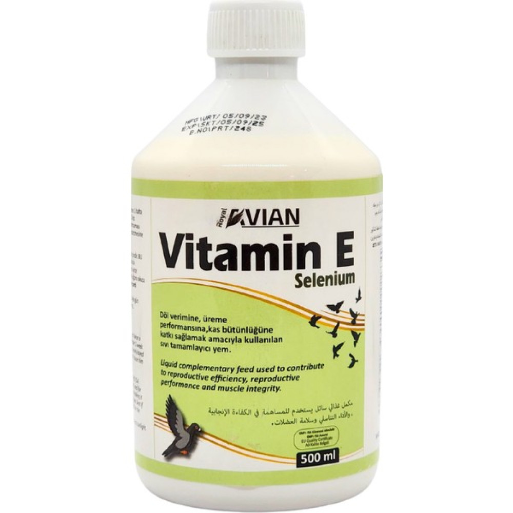 Royal Ilaç Vitamin E Selenyum 500 Ml. Güvercin ve Kafes Kuşları Için Kızıştırıcı ve Pankreatit Destek Evcil Hayvan Ürünleri Fiyatı