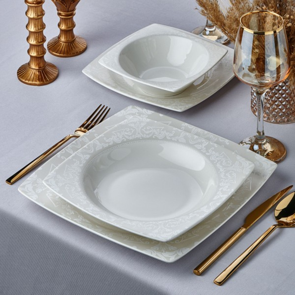 Royal London Alesha Kare 24 Parça 6 Kişilik Bone Yemek Takımı Yemek Takımı Fiyatı