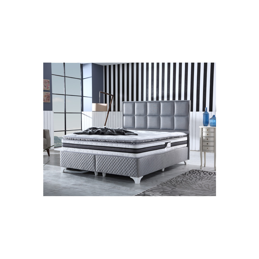 Royal Lüks Bedding Gri Ultra Ortopedik Şehrazat Pedli Paket Yaylı Tavşan Tüyü Kumaş Yatak 150 x 200 Beden Yatak Fiyatı