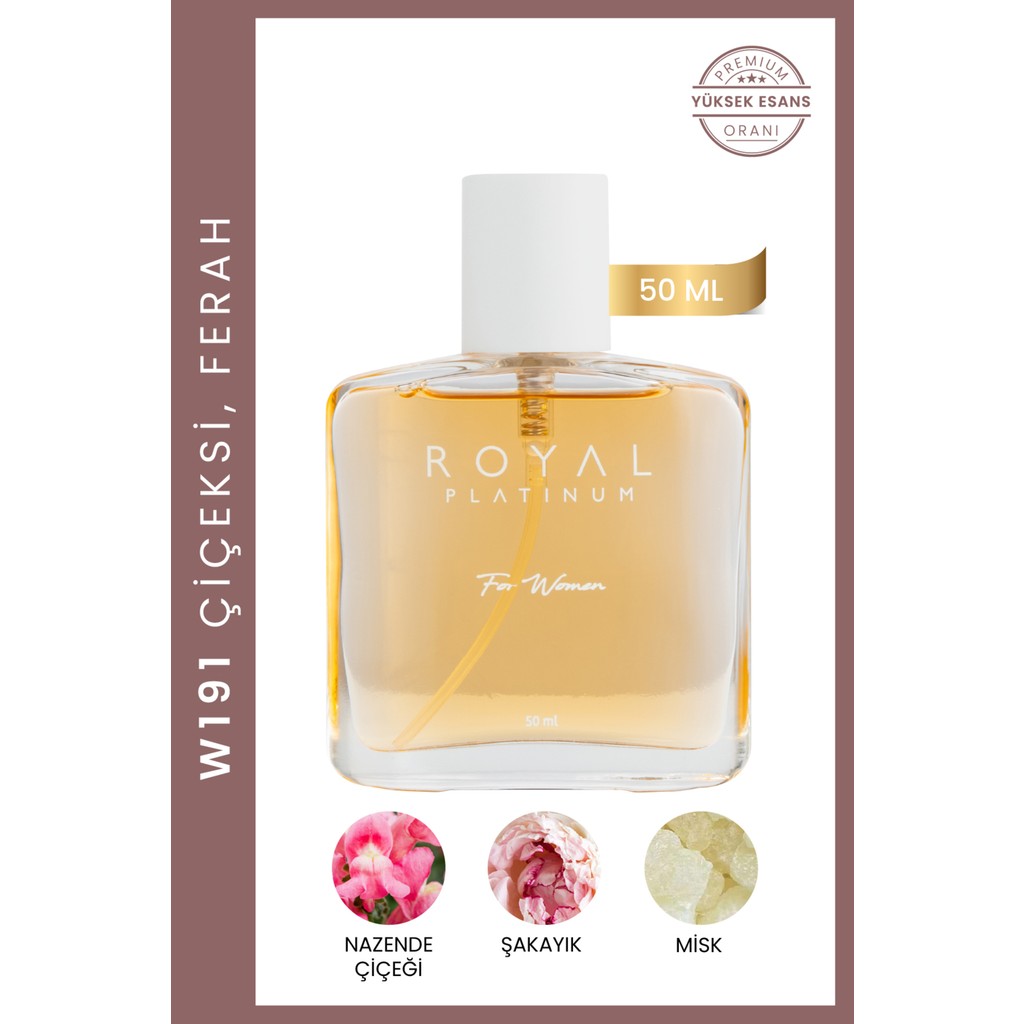 Royal Platinum W191 Kadın Parfüm Çiçeksi Şakayık Misk - 50 ml Parfümler Fiyatı