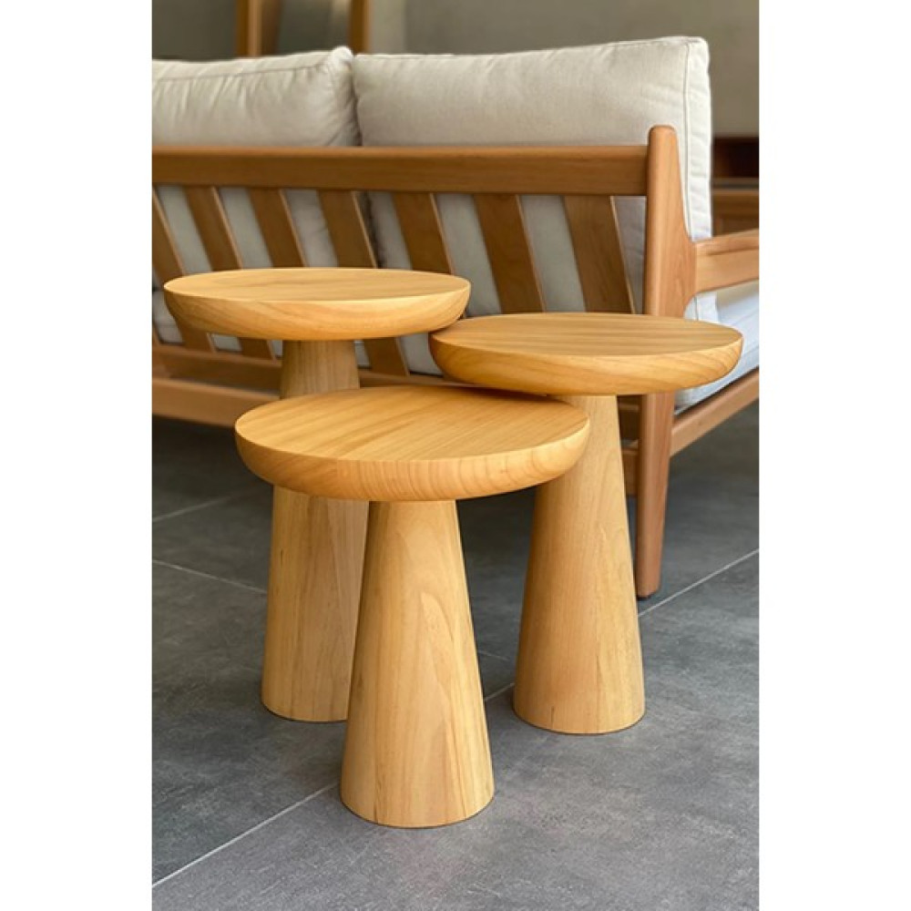 Royal Wood Store Mantar Sehpa 3'lü Set Yan Sehpa Fiyatı