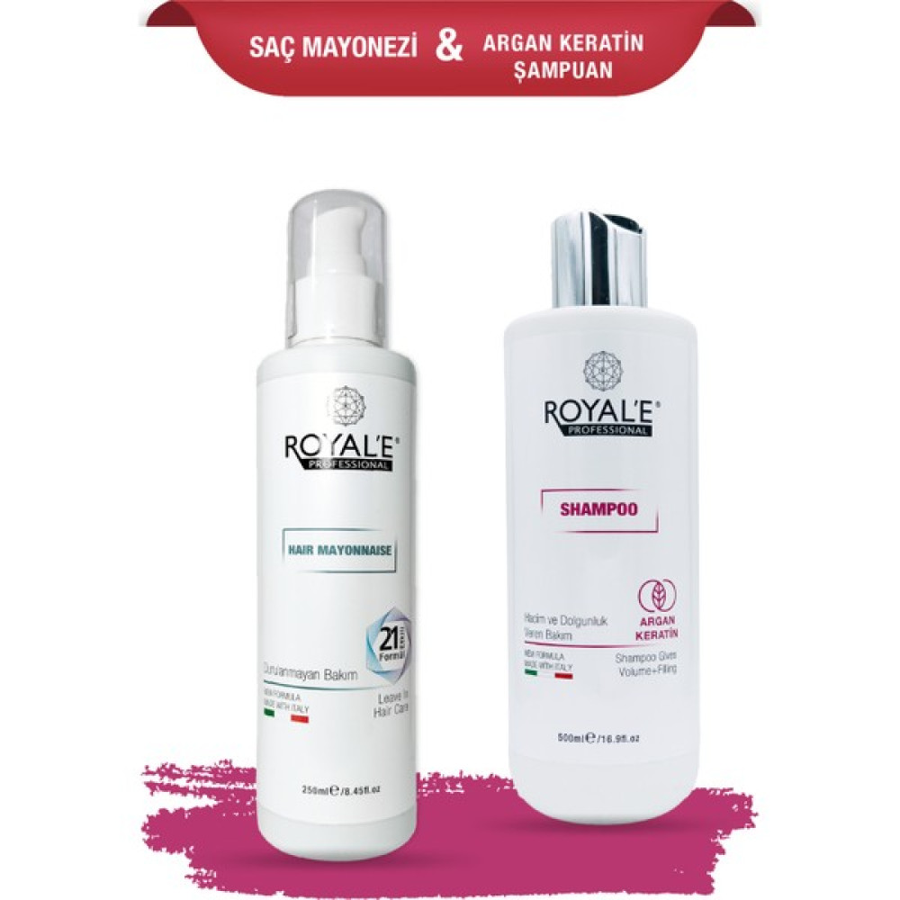 Royal'e Professional Saç Mayonezi - Argan Keratin Şampuan - Hair Mayonnaise-Shampoo Şampuan ve Saç Kremi Fiyatı