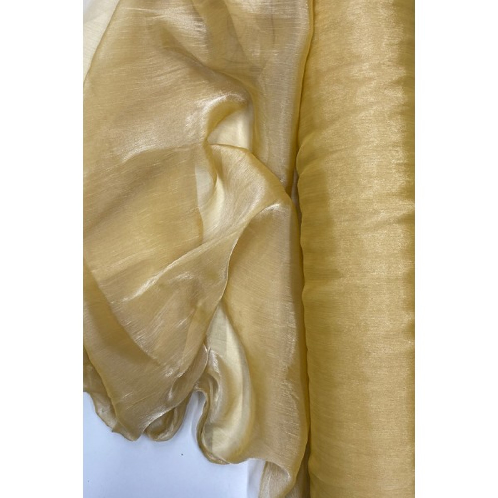 Royaleks Abiye Elbiselik Işıltılı Tül Cam Organze Kumaş Gold - 23 - 1 m - 150 cm Kumaşlar Fiyatı