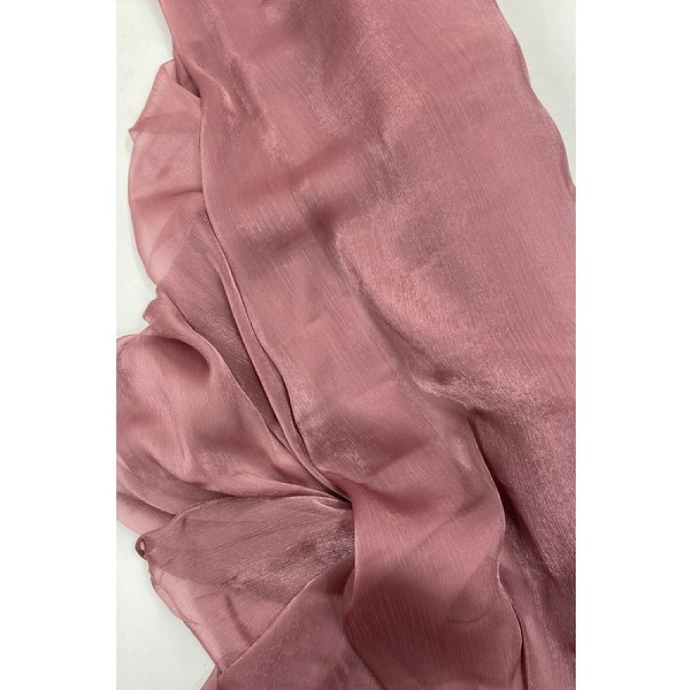Royaleks Abiye Elbiselik Işıltılı Tül Cam Organze Kumaş Gül Kurusu - 100 cm - 150 cm Kumaşlar Fiyatı