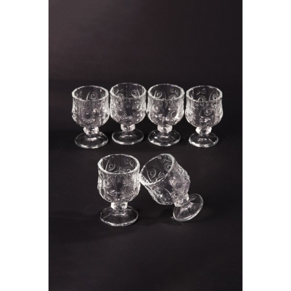 Royaleks Ayaklı Kahve Yanı Bardağı Kristal Kesim Shot Bardak 7cm x 4 cm 6 Lı Set Fincan / Bardak / Kahve Takımı Fiyatı