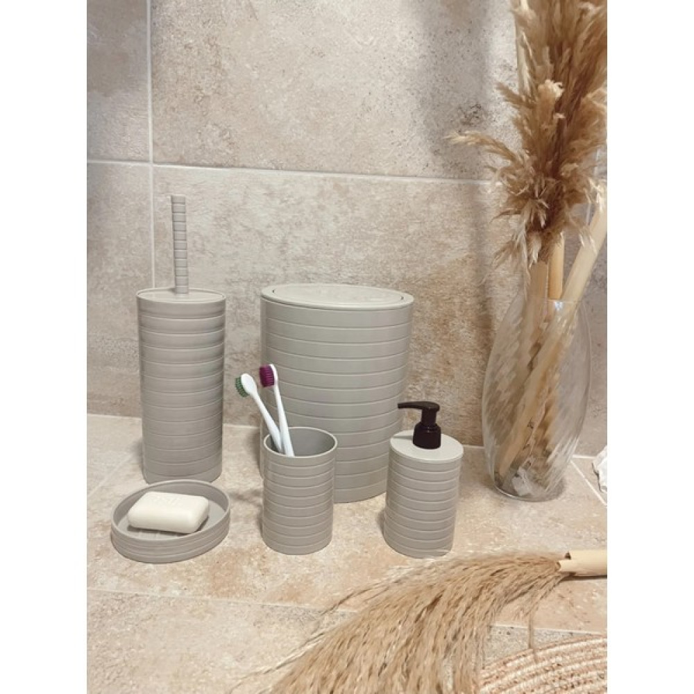 Royaleks Banyo Seti 5'li Krem Çöp Kovası Wc Fırçalık Sıvı Sabunluk Katı Sabunluk Banyo Aksesuarları Fiyatı