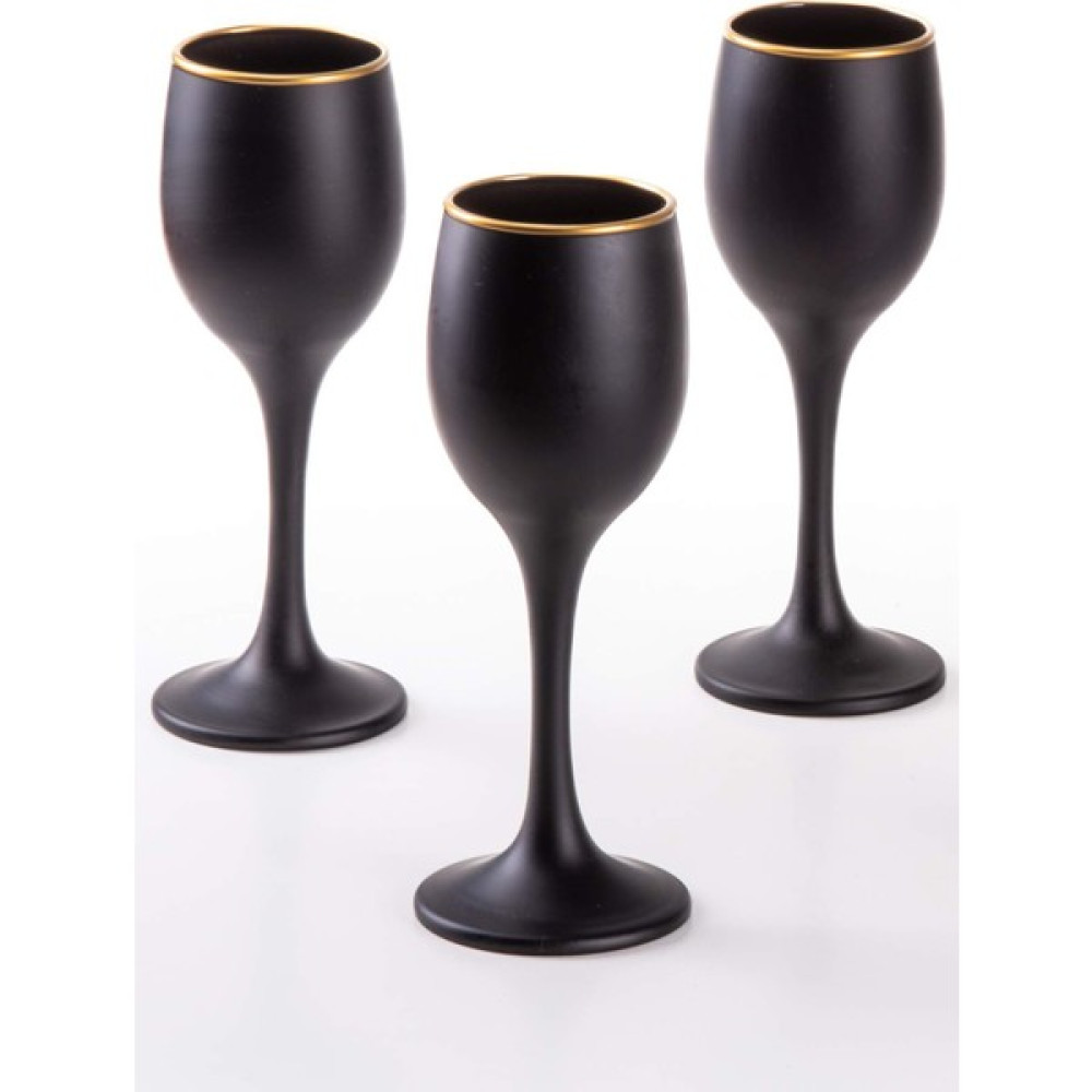 Royaleks Grappa Mat Siyah Ayaklı Kahve Yanı Su Bardağı Premium 6 Lı Set Kadeh 125CC x 6 Adet Fincan / Bardak / Kahve Takımı Fiyatı