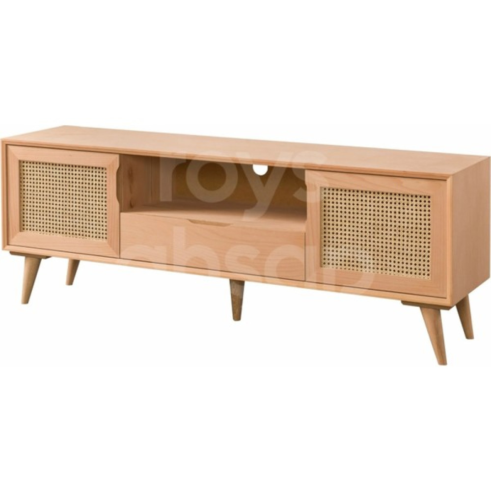 Roys Ahşap 4562 Masif Ham 140 cm Retro Hasırlı Tv Ünitesi Tv Ünitesi / Sehpası Fiyatı