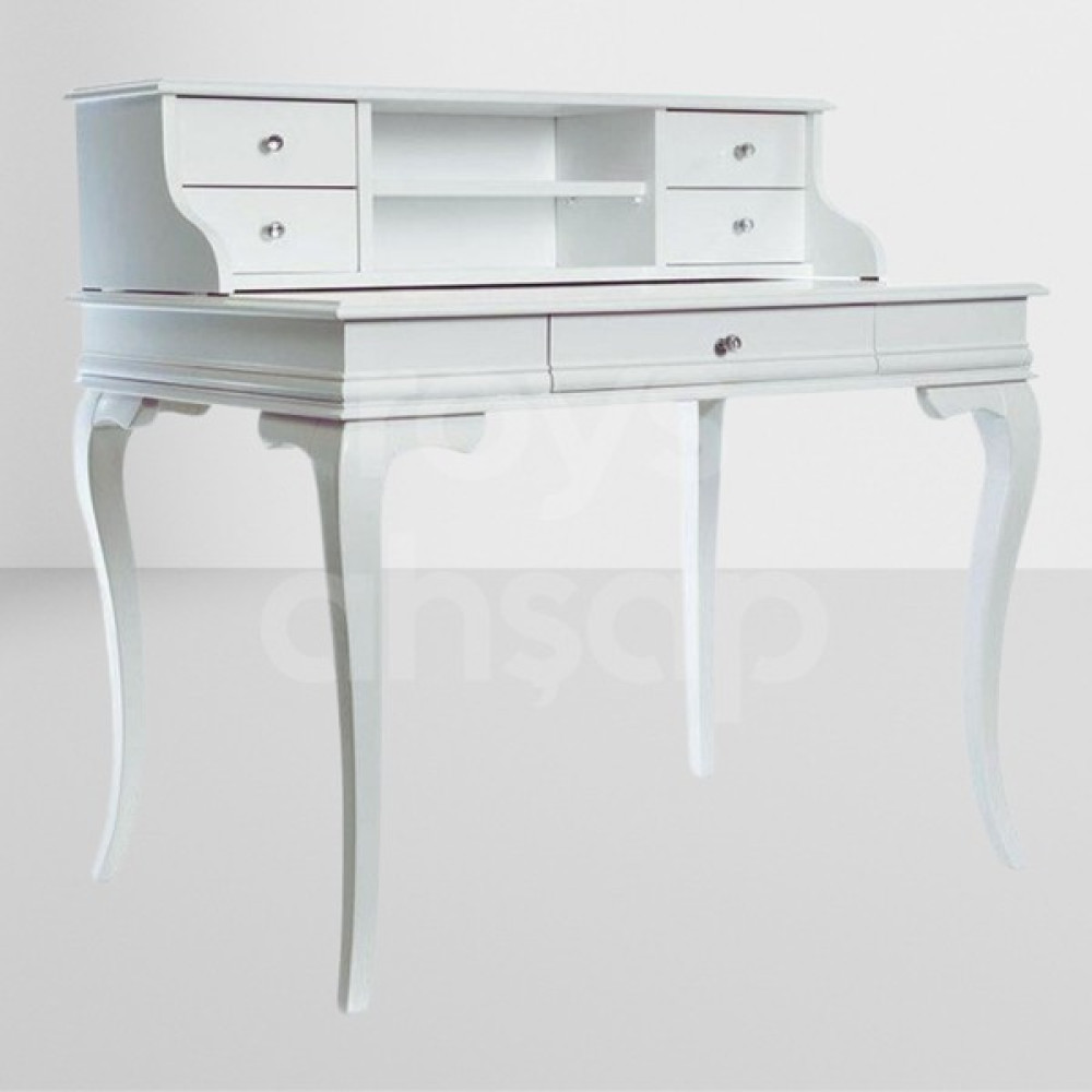 Roys Ahşap 5232 Beyaz 110 Cm Çekmeceli Rustik Raflı Ofis Çalışma Masası - 110 x 70 x 103 cm Çalışma Masası Fiyatı