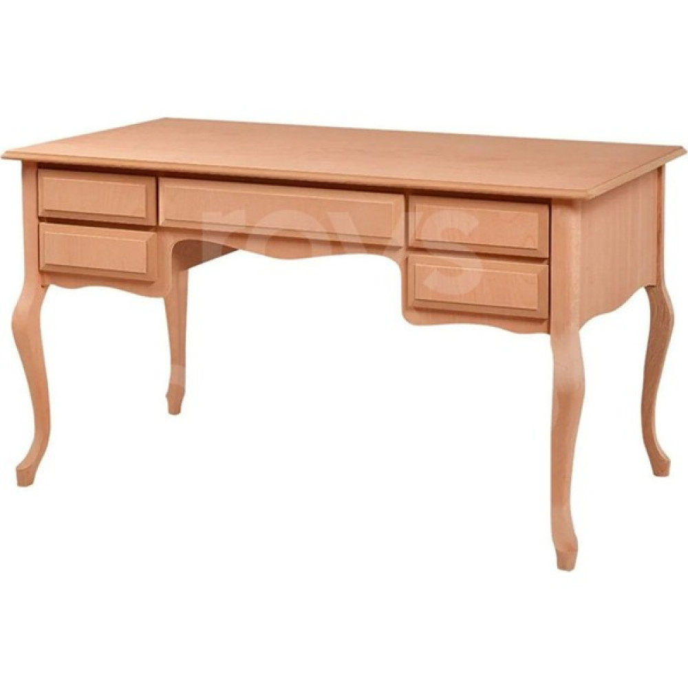 Roys Ahşap 5241 Masif Ham 140 Cm Beş Çekmeceli Lükens Çalışma Masası - 140 x 70 - Kayın Çalışma Masası Fiyatı