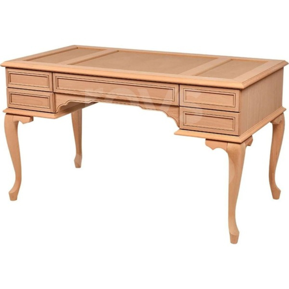 Roys Ahşap 5251 Masif Ham 140 Cm Lükens Çizgi Derili Çalışma Masası - Kayın - 140 x 75 Çalışma Masası Fiyatı