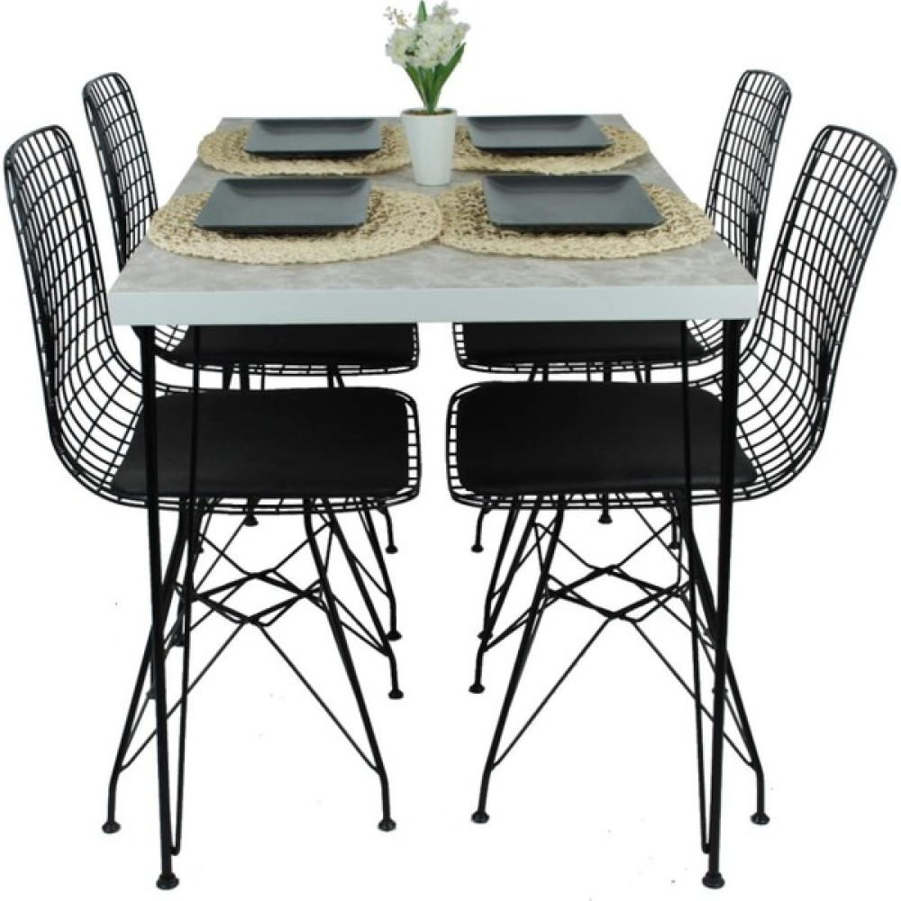 Rozana Masa Sandalye Takımı (Masa + 4 Sandalye Seti) - Beyaz - 120 x 80 cm Masa - Sandalye Seti / Takımı Fiyatı