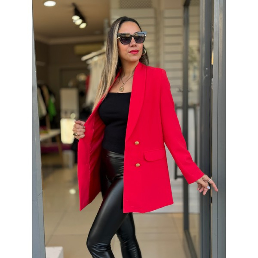 Rozella Kırmızı Şalyaka Blazer Ceket Bayan Ceket Fiyatı