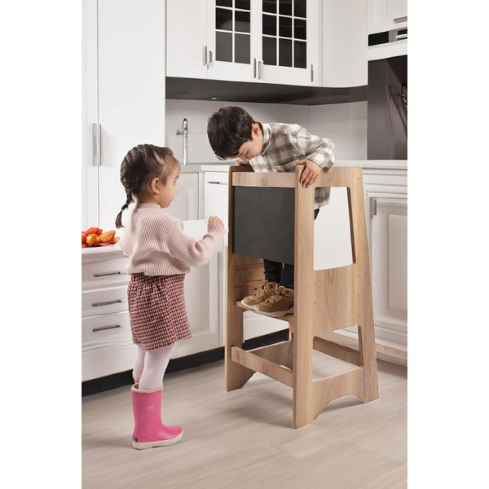 ROZİTOYS Ahşap Montessori Çocuk Öğrenme Kulesi, Mutfak ve Banyo Lavabosu Merdiveni T3007 - Naturel Ahşap Bebek Odası Tekstili Fiyatı