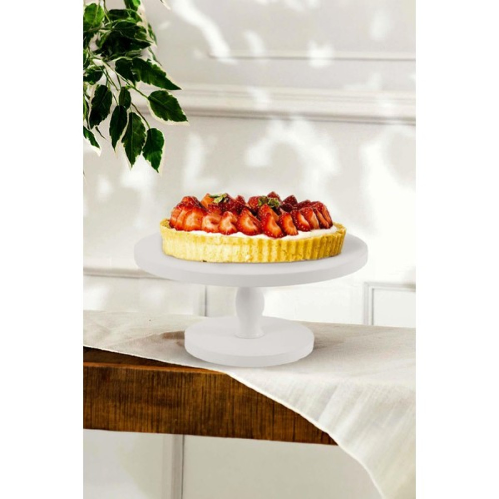 ROZİTOYS Ahşap Servis Standı Sunumluk Doğum Günü Düğün Nişan Pasta Kek, Pasta Standı Sunumluk Beyaz Mutfak Gereçleri Fiyatı