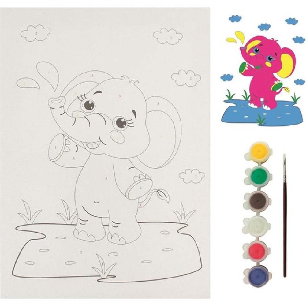 Rozitoys BTS1 Boyama Tuval Sayılı Set 25x35 Fil Tuval Fiyatı