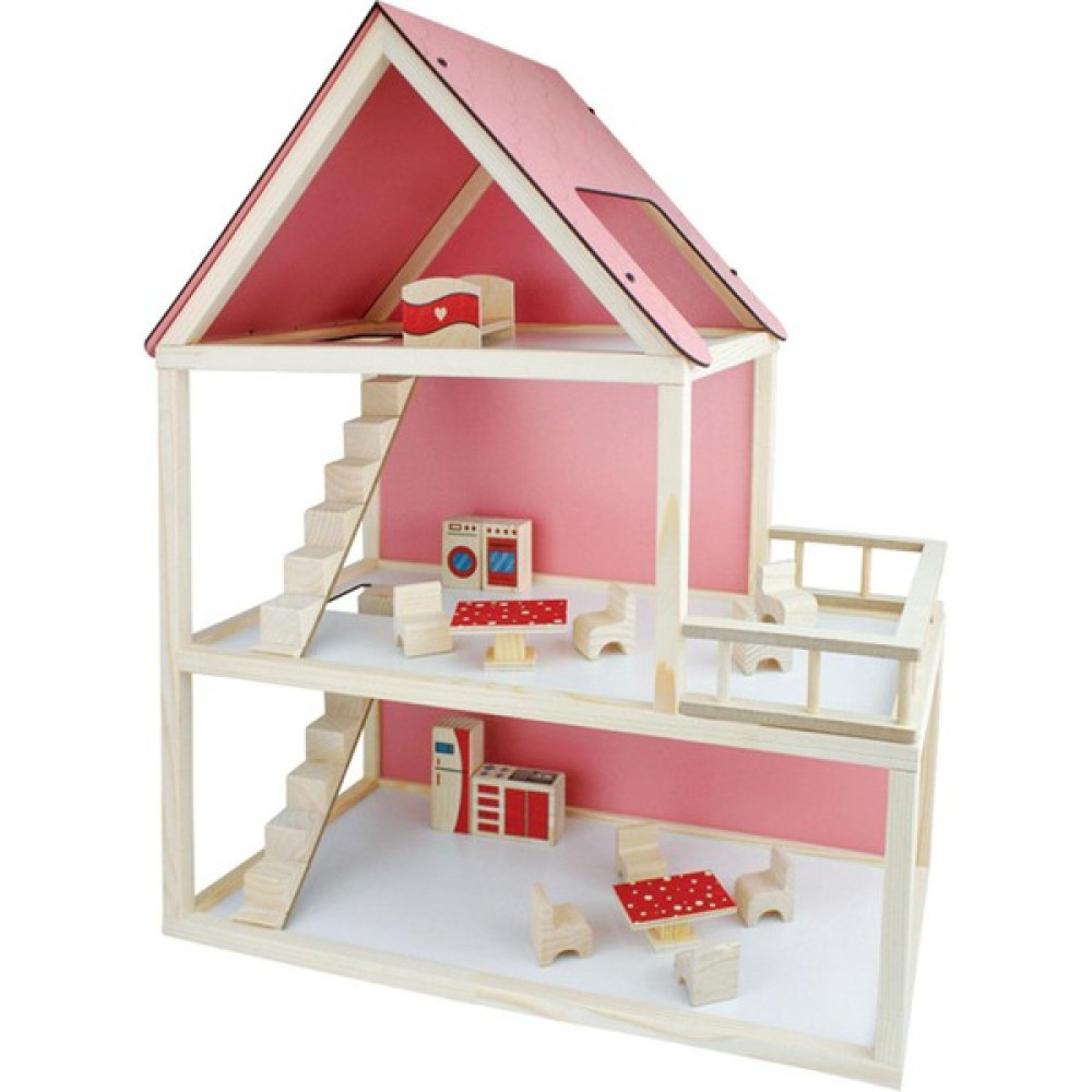 ROZİTOYS EV13 Doğal Ağaç Pembe Barbie Ev 68 cm Demonte, Hediye Çocuk Halısı T2002 Bebek Oyuncakları Fiyatı