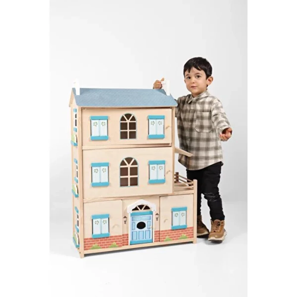 ROZİTOYS EV23 Ahşap Oyun Evi, Çocuk Mavi Oyun Evi Bebek Oyuncakları Fiyatı