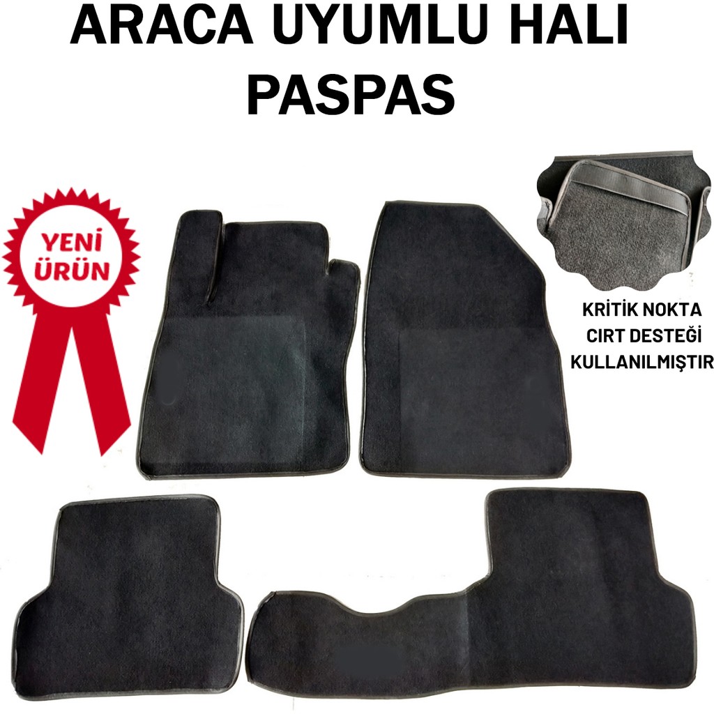 Rs Auto Aksesuar Clio 4 Araca Uyumlu Halı Paspas - Siyah Araca Özel Paspaslar Fiyatı