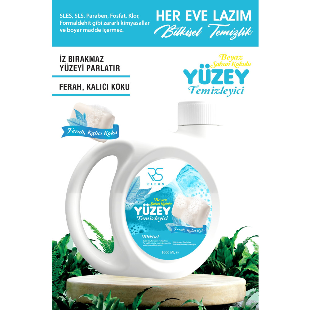 Rs Clean Bitkisel Beyaz Sabunlu Yüzey Temizleyici - 1000 ml Parlatıcı ve Temizleyiciler Fiyatı