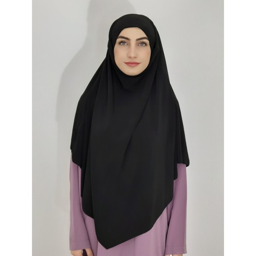 R&S Modibone Hazır Sufle Baglamalı Pratık Esarp Khimar Siyah Renk Eşarp Fiyatı