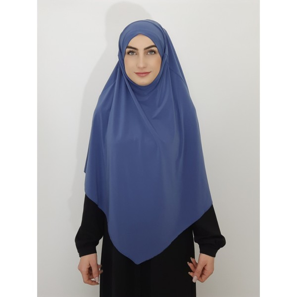 R&S Modibone Hazır Sufle Baglamalı Pratık Peceli Büyük Esarp Khimar Indigo Renk Eşarp Fiyatı