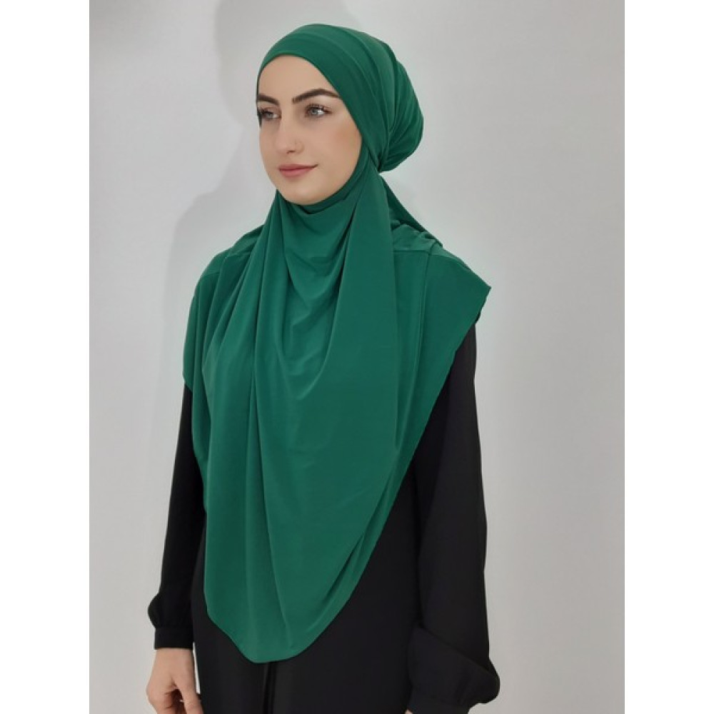 R&S Modibone Hazır Sufle Baglamalı Pratık Peceli Büyük Esarp Khimar Yeşil Renk Eşarp Fiyatı