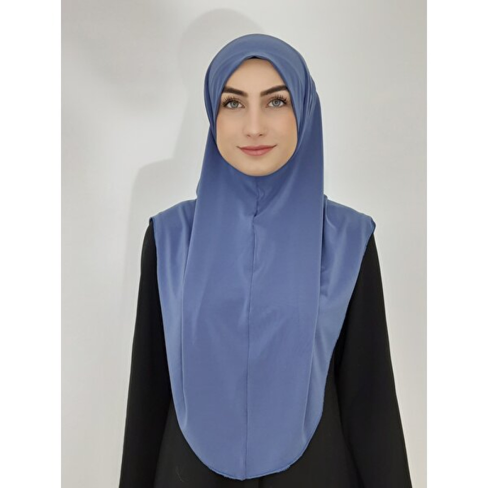 R&S Modibone Namaz Örtüsü Hazır Büyük Esarp Malezya Modeli Khimar Tek Parca Hac ve Umre Icin Indigo Renk Eşarp Fiyatı